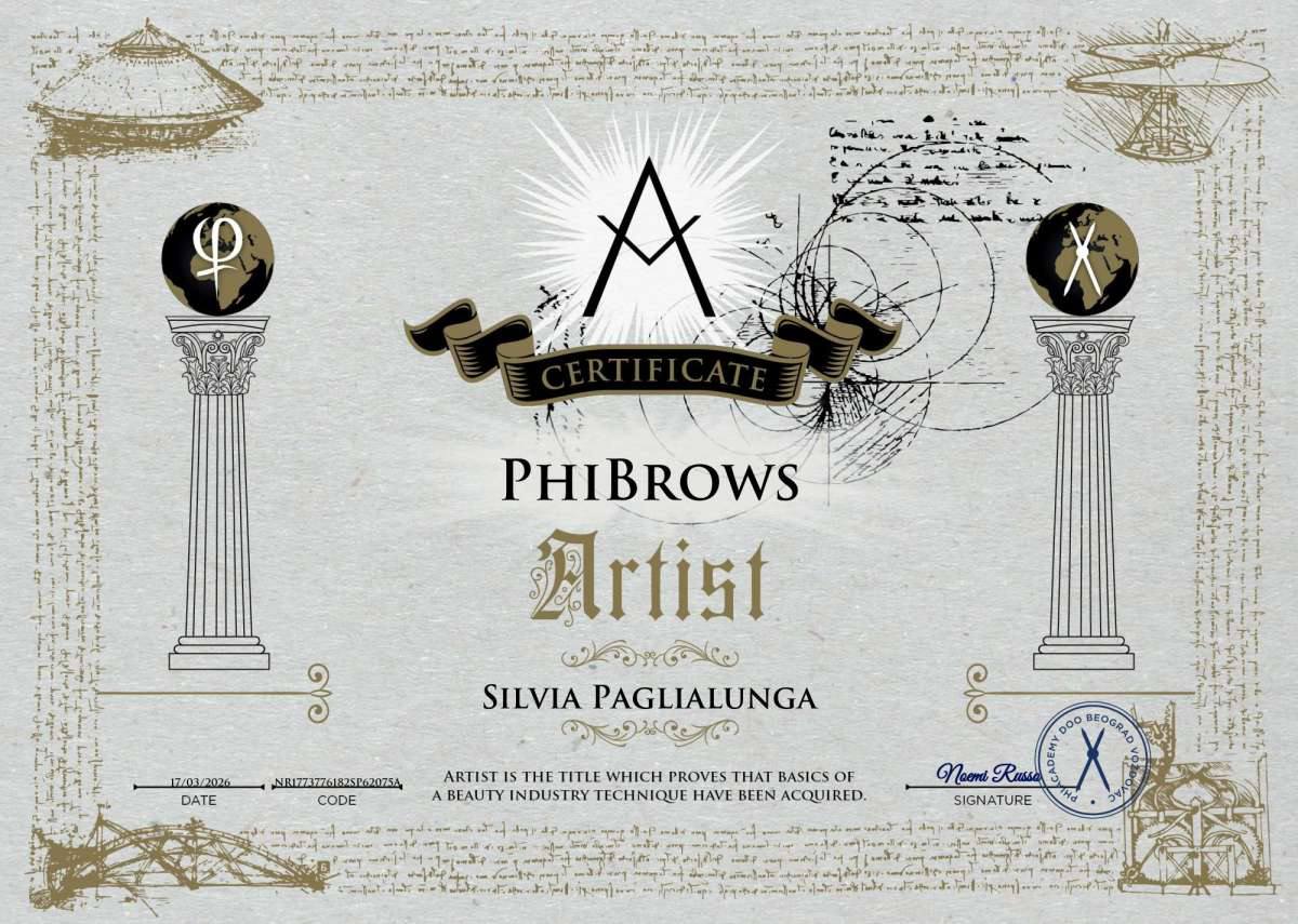 Certificato PhiBrows Artist